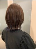 髪質改善ケア×ミディアム外ハネボブ 透明感カラー/ハイライト
