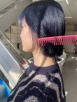 プランタン フォー ヘアー(printemps FOR HAIR)&nbsp;ネイビーブルー__切りっぱなしボブ
