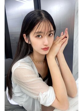 ランズ(LANDS) ワンホンへア 顔まわりレイヤーカット 【韓国ヘア 大阪 梅田】