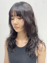 ウクラ バイ レシッド 池袋(uchla by rcid) お洒落♪顔周りレイヤー小顔姫カットエアリーウェーブパーマ黒髪