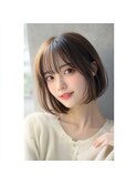 ナチュラルボブ×チョコレートブラウン