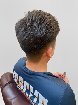 銀座マツナガ 浅草店 ツーブロナチュラルパーマ七三バーバースタイル