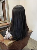 毛先ワンカールレイヤーカット透明感カラーアッシュグレー暗髪