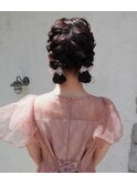 ツインヘアセット×リボンアレンジ