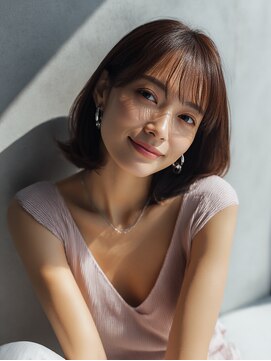 ロッソ ヘアアンドスパ 谷塚店(Rosso Hair&SPA) 前髪顔まわりカット/外ハネボブ/丸みボブ/ショートボブ