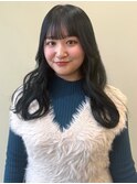 ブルーグレー アッシュ ハイトーン ブリーチ 韓国風レイヤー