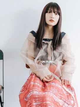 フィルムス 銀座(FILMS) レイヤーカット/デザインカラー/ウェットヘア/オリーブベージュ