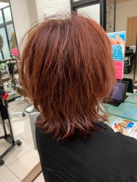 グランシュ 青葉台店(GranCieux) レッド系カラー×ウルフヘア