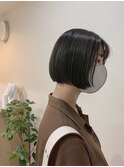大人かわいい20代30代40代暗髪前下がり小顔ミニボブショート横浜
