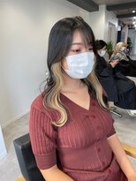 ツキ 横浜店(tuki)&nbsp;ケアブリーチイヤリングカラーインナーカラーレイヤーナチュラル