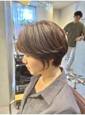 大人可愛い20代30代40代小顔丸み束感ショート