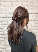 艶ピンクブラウン◎大人可愛いハーフアップ