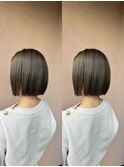 シルバーベージュ/アッシュベージュ/ブリーチカラー/ミニボブ