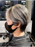 メンズバレイヤージュハイライトセンターパートカルマヘアー