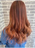 韓国アイドルヘアオレンジブラウン