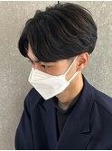 メンズマッシュセンターパートスパイラルパーマニュアンスパーマ