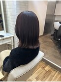 ワインレッドカラー10代20代艶髪外ハネボブ