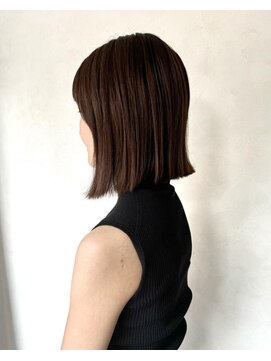 ヘアアンドメイク エジェリ(hair&make egerie) イノアカラーベージュ・小顔前下がりボブ