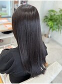 髪質改善トリートメントダークブラウン前髪カット