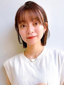 セイドット リー(Say. Ree) Say.ショートボブミニボブ丸みショートオリーブグレー暗めカラー