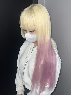 ギミックパシャ(GIMMICK pasha) ブロンド×ホワイトピンク