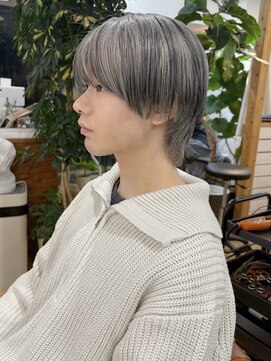 ミモザワークス(Mimosa Works) ホワイトシルバー×グレーのローライト