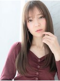 ベージュカラー/オリーブベージュ/ロングレイヤー/白髪ぼかし