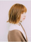 明るいベージュカラーのぱっつんボブ【古淵/相模原/町田】
