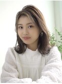 前髪 ロングボブ 外はね フランジウェーブ