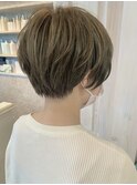 福山市美容室ショート シースルーハイライト Caary