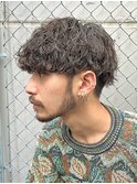 波巻きツイストスパイラルパーマツーブロック刈り上げ