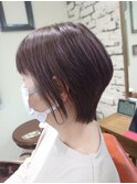 丸みショート 白髪ぼかしハイライト ☆ディープルビー