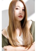 センター分けロング シアーグレージュ こなれロング【LINONA】
