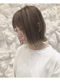 【Moana Lua】#ミニボブ#アッシュベージュ#耳掛け#前髪