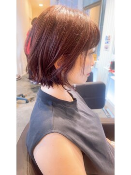 ボニークチュール(BONNY COUTURE) 韓国風ピンクカラー・白髪ぼjかし・韓国風ボブ・神戸ボブ