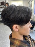 波巻きパーマメンズパーマメンズヘアツーブロックツイストパーマ