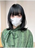 ボブルフ黒髪ウルフレイヤーロング_ba488531