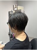 アシメで創る前下がりショートボブ【船橋/白髪ぼかし】