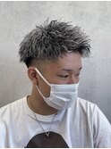 ツイストパーマ/ホワイトメッシュ/フェード/ツーブロック