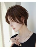 表参道髪質改善カラーウルフショートボブアッシュグレージュ40代