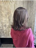 切りっぱなしミディアム/20代30代40代トレンドヘア/ピンクカラー