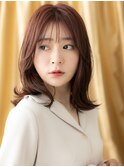 □ベビーピンクハッシュカットエアリーミディ403大宮30代40代