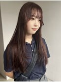 レイヤーカット ブラウンベージュ 顔周りカット 髪質改善 20代