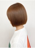 【松戸　松田】顎ライン切りっぱなしボブ　ベージュブラウン