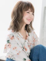 アルバハナレ 横浜(αlba HANARE)&nbsp;関内/髪質改善/デザインカラー☆くせ毛風ウェーブミディアムp