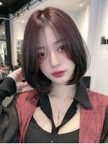 ロッソ 大橋店(Rosso) 深みブラウンのセンターボブ【大橋】
