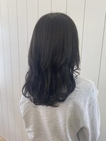 アドラーブル 長岡新保店(adorable)&nbsp;20代30代ナチュラルロングアッシュブラック髪質改善パーマ