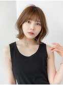 20代30代大人可愛い前髪/丸顔マチルダボブ/外ハネレイヤーカット