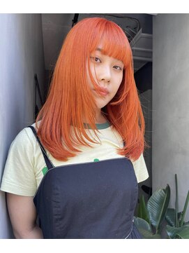 ジーナ(XENA) デザインカラー×レイヤーカット×オレンジカラー×渋谷