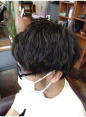 微ツイストスパイラルパーマ×刈り上げマッシュ